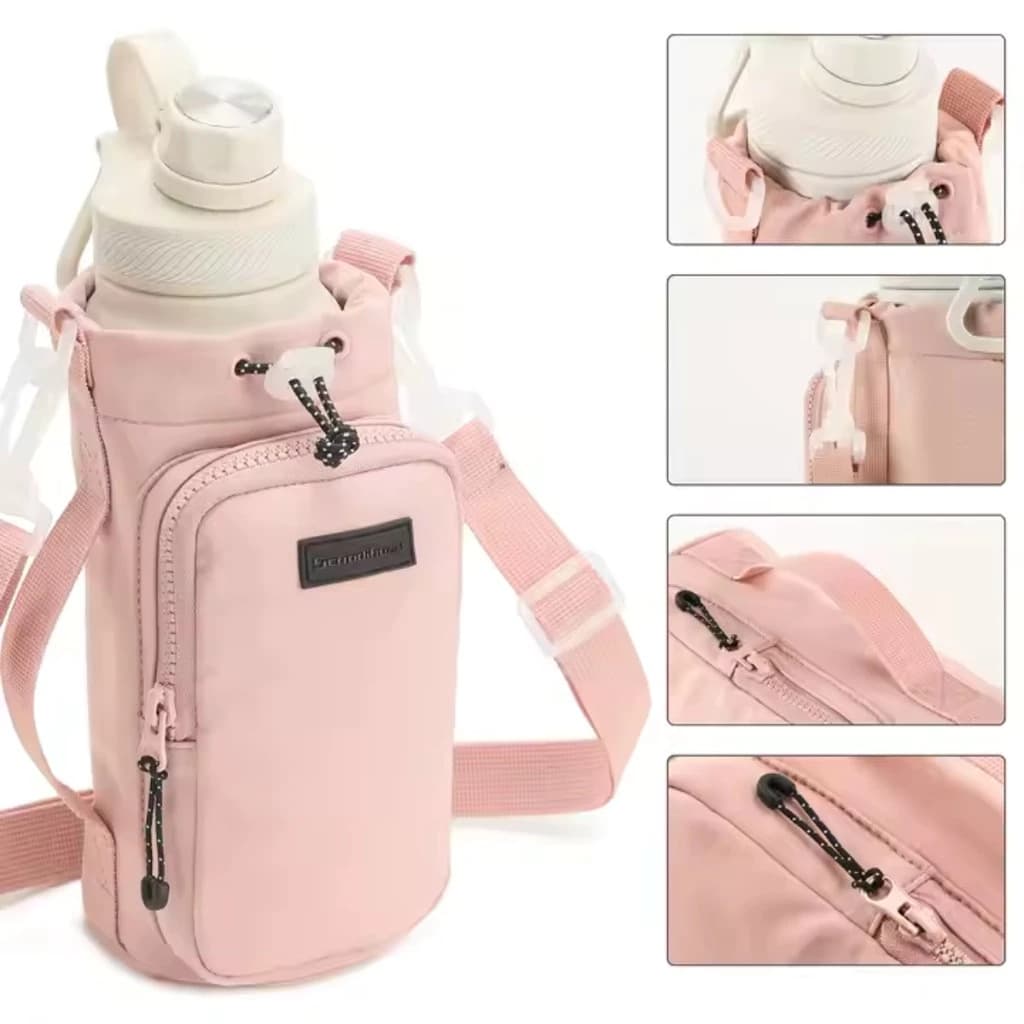 Bolsa Portátil para Garrafa de Água com Nylon Impermeável 10x23cm