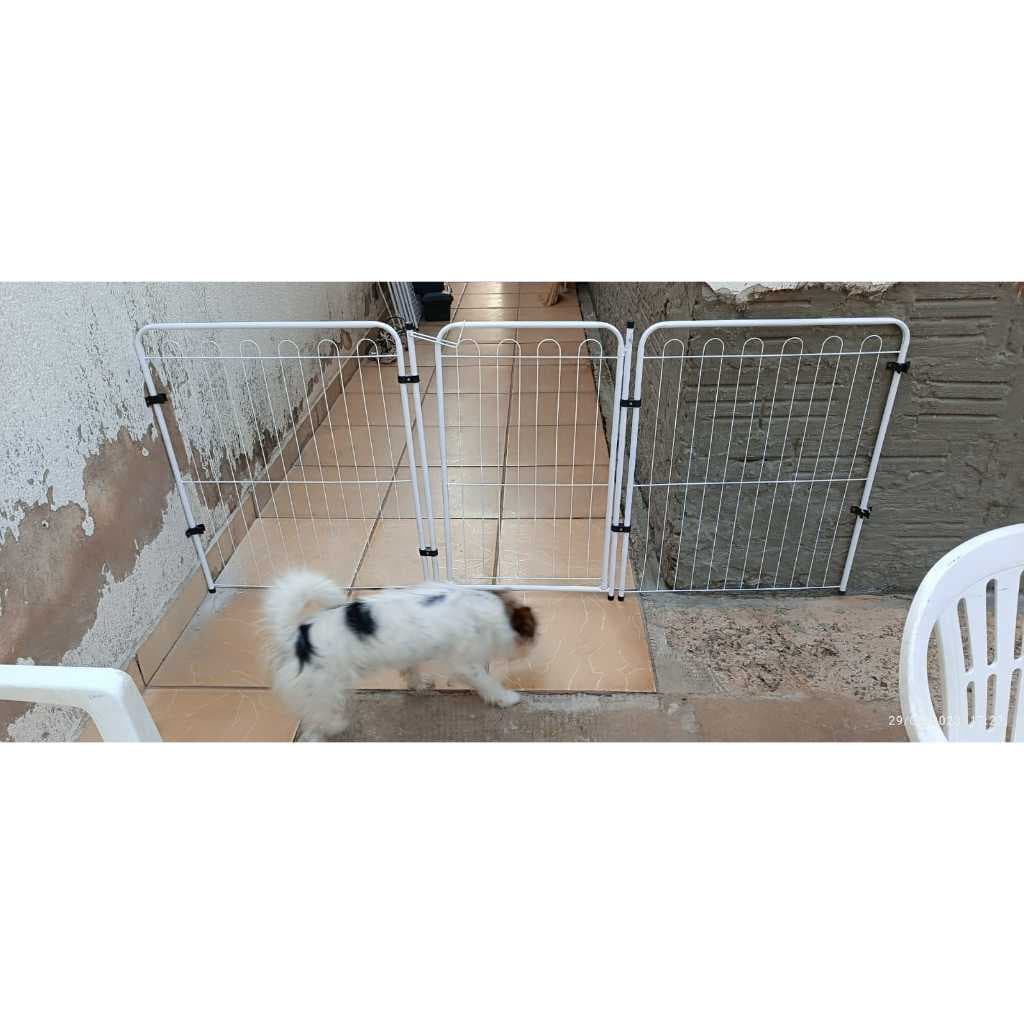 Cercado C/ Portão Pet Parafusado Na Parede 1,90 MT Comp X 82 cm Alt Ideal Corredor, Escadas, Garagem