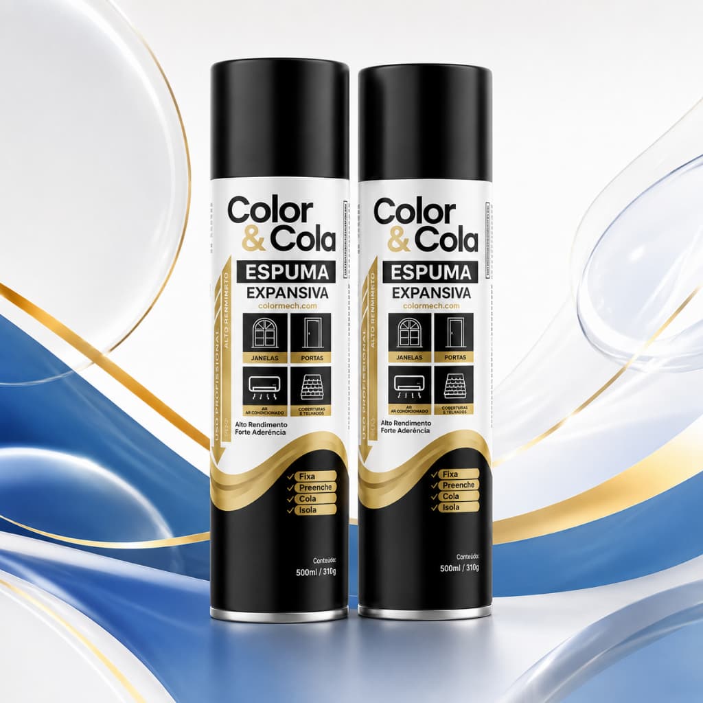 2 Unidades Espuma Expansiva Poliuretano Profissional 500ml/310GR COLOR & COLA