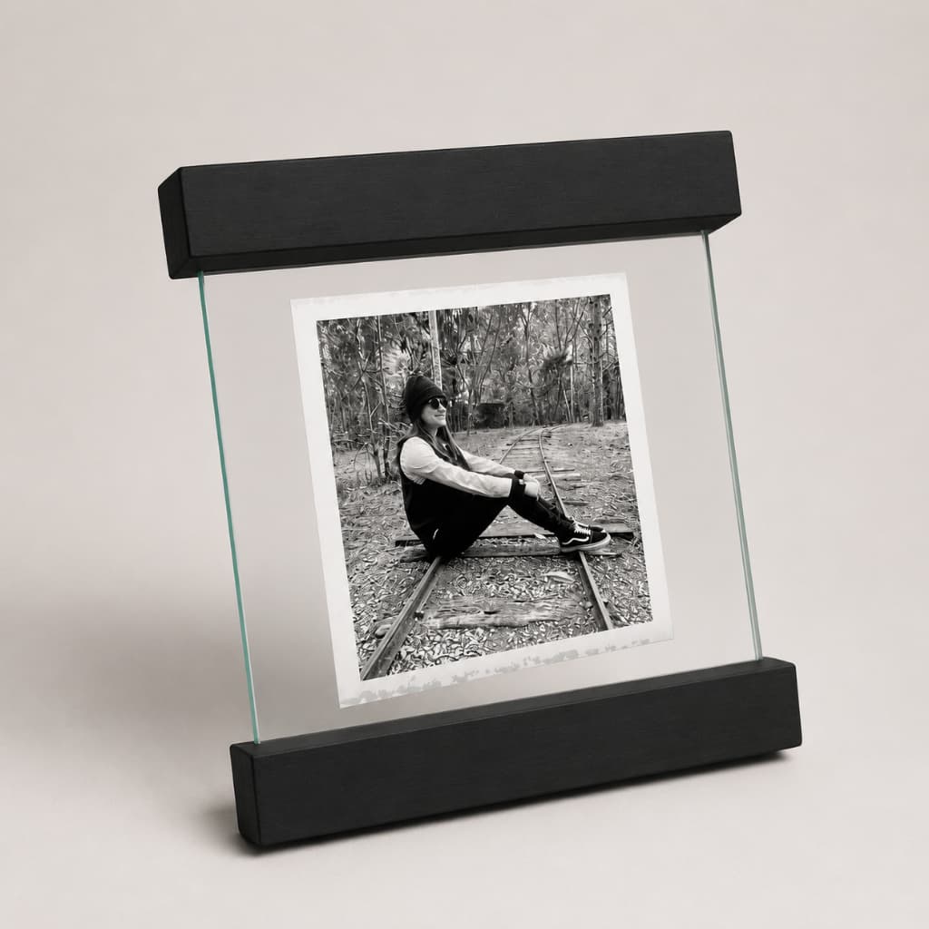 Porta Retrato Vidro Duplo 10x10 Personalizado Com Foto