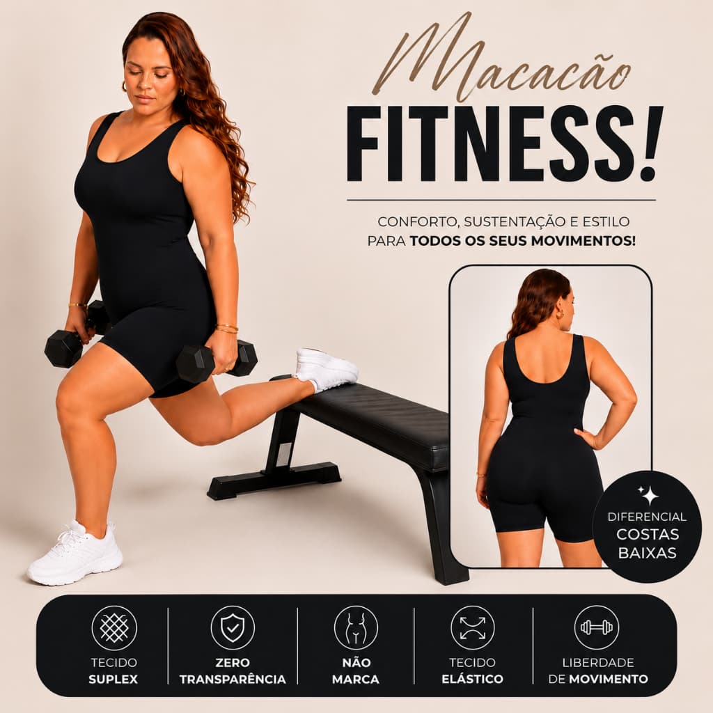 Macaquinho Fitness Suplex Macacão Academia Sem Bojo Premium Sem Costura Zero Transparencia