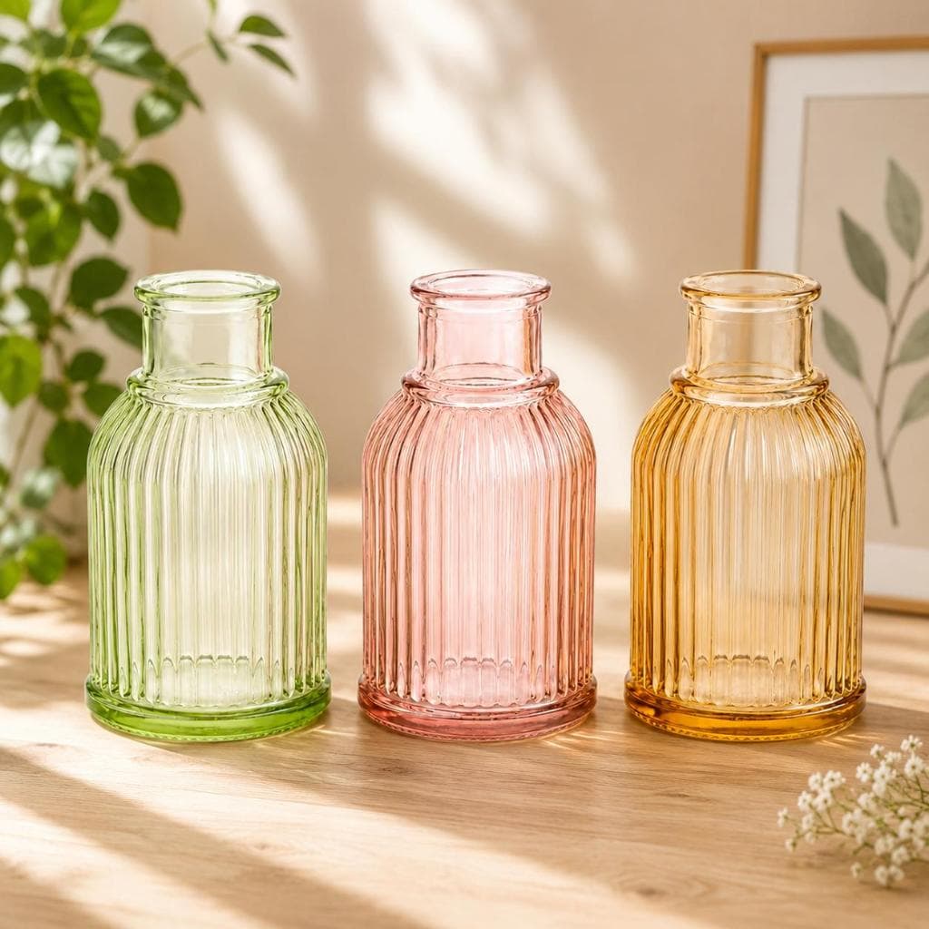 Mini Vaso De Vidro Decorativo Colorido Para Plantas E Flores