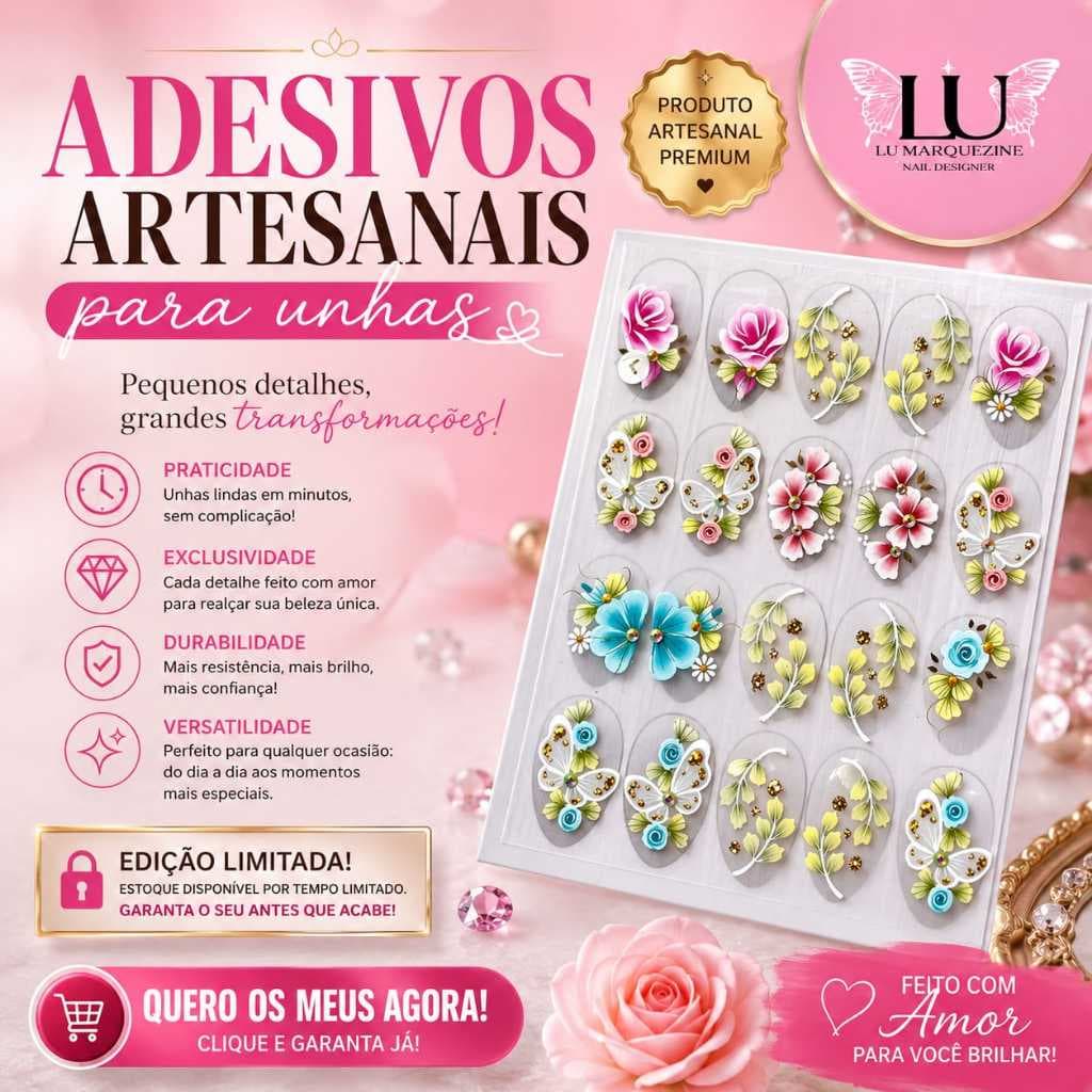 CARTELÃO, Adesivos Artesanais para unhas, Pedrarias, Jóias, Unha, Strass, Peliculas artesanais