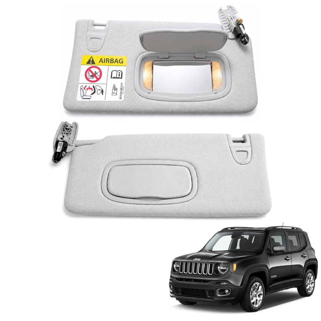 Par Quebra Sol Original Fiat Toro Jeep Compass Renegade Com Iluminação Espelho 100232029 100232031