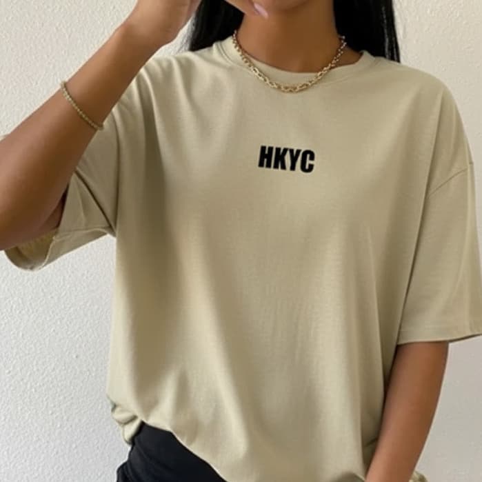 Camiseta Tshirt Oversized 100%Algodão Estilosa Treino Fit Academia Casual Street Feminina HKYC