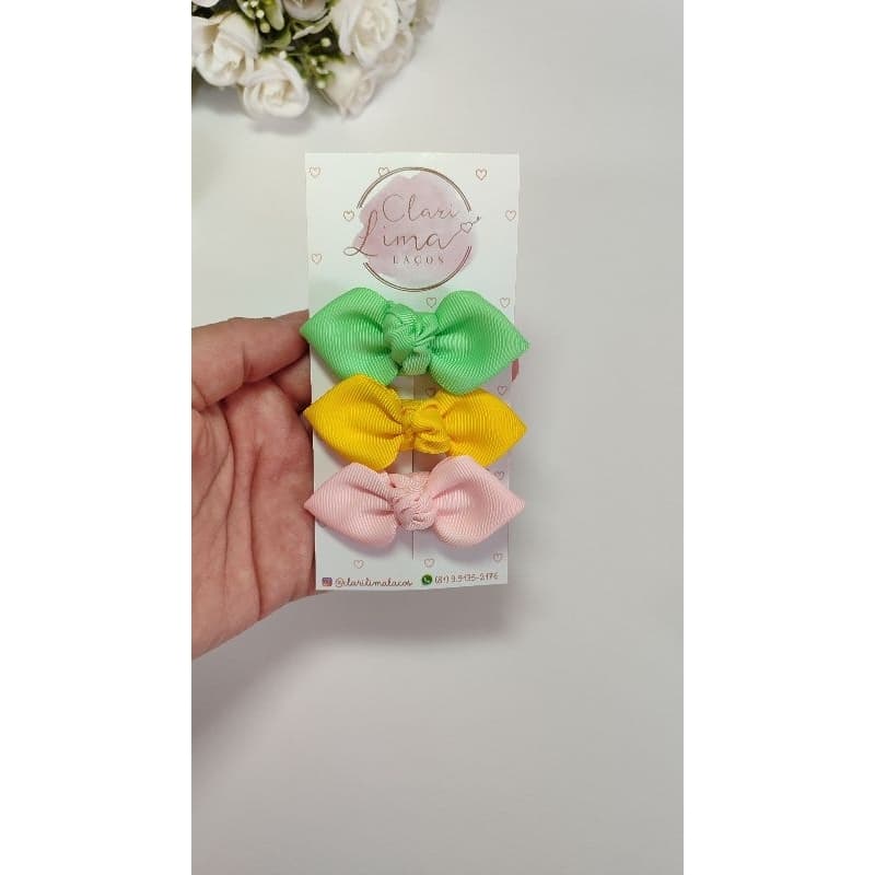 Kit laços de cabelo infantil, no bico de pato!