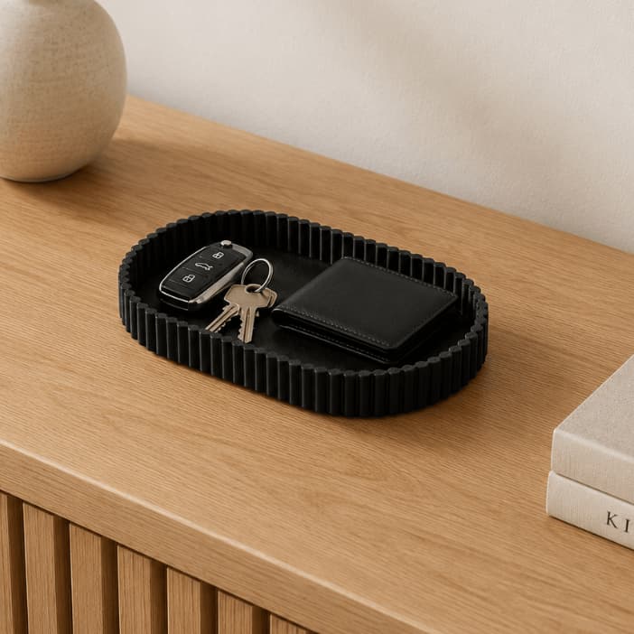 Porta Objetos Bandeja Organizador Treco Chaves de Mesa Decorativo Moderno Soft