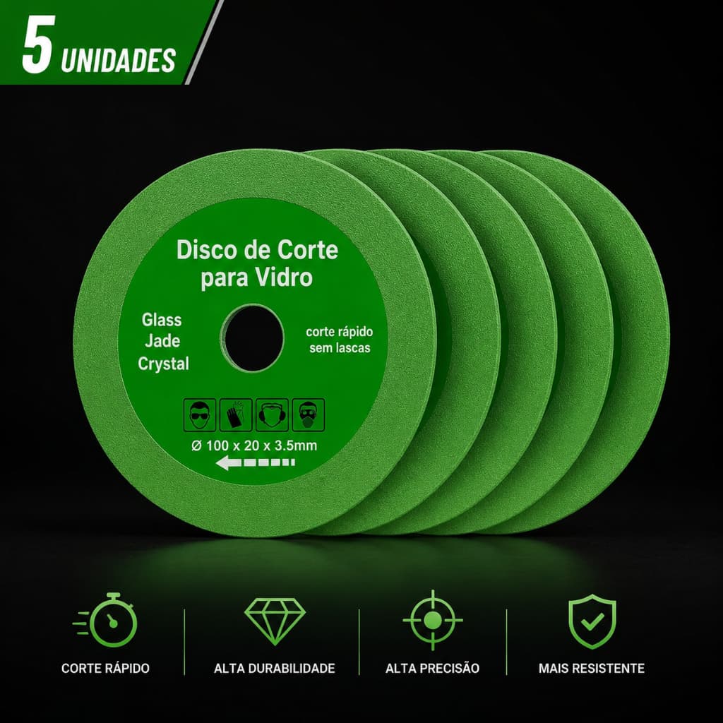 Disco de Corte de Diamante 100mm com Corte Preciso para Vidro e Cerâmica