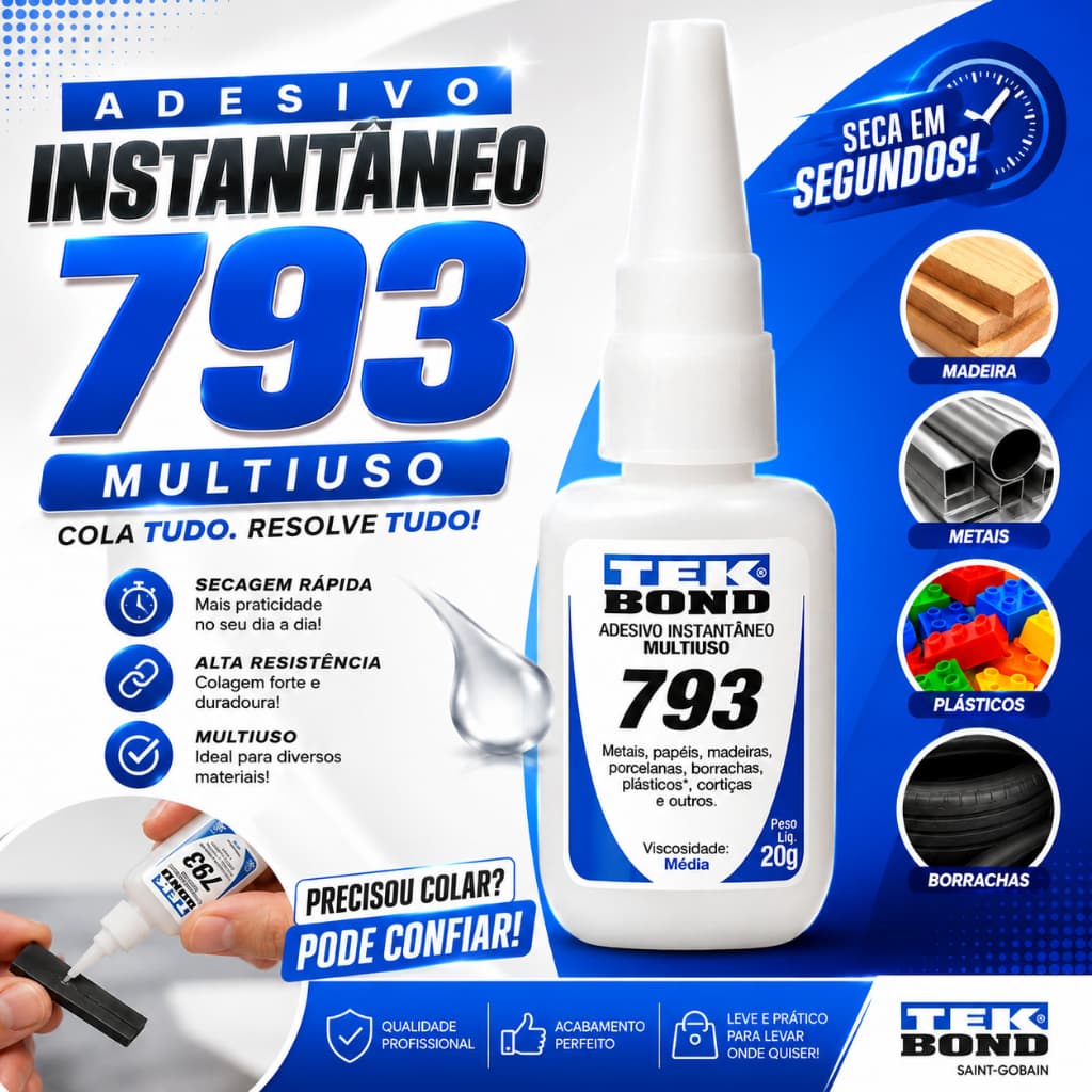 Cola Tek Bond 793 20g para unhas