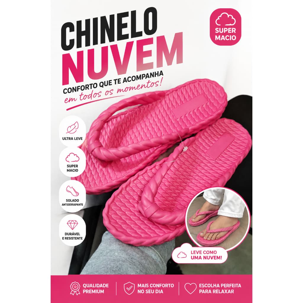 Chinelo Nuvem Feminino Fillon Trançado EVA Macio Confortável Antiderrapante