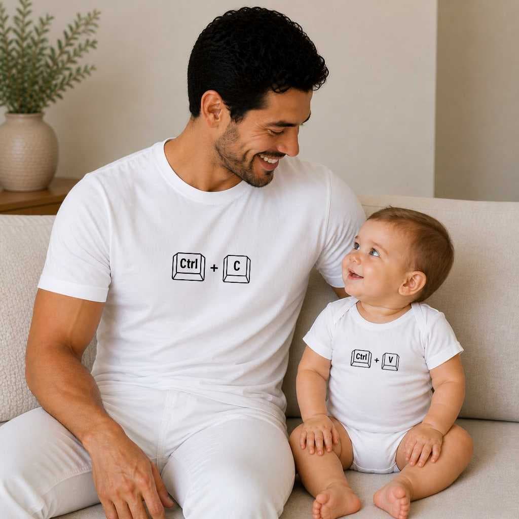 Kit Camiseta Premium frase Tal Pai tal Filho / Mãe e filho 100% algodão control C control V