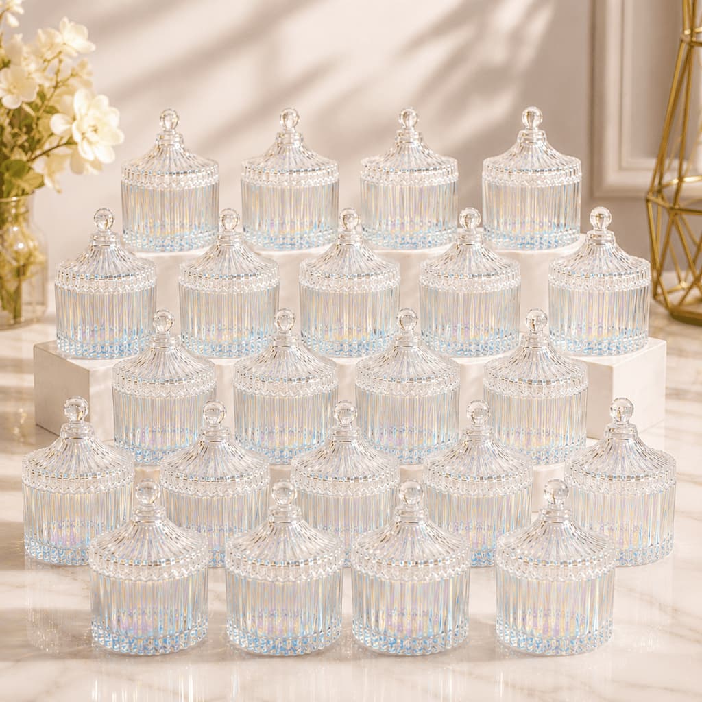 Kit Mini Bomboniere Potiche De Vidro Rainbow Furta Cor Festa Lembrancinha Decoração Casamento Aniversário