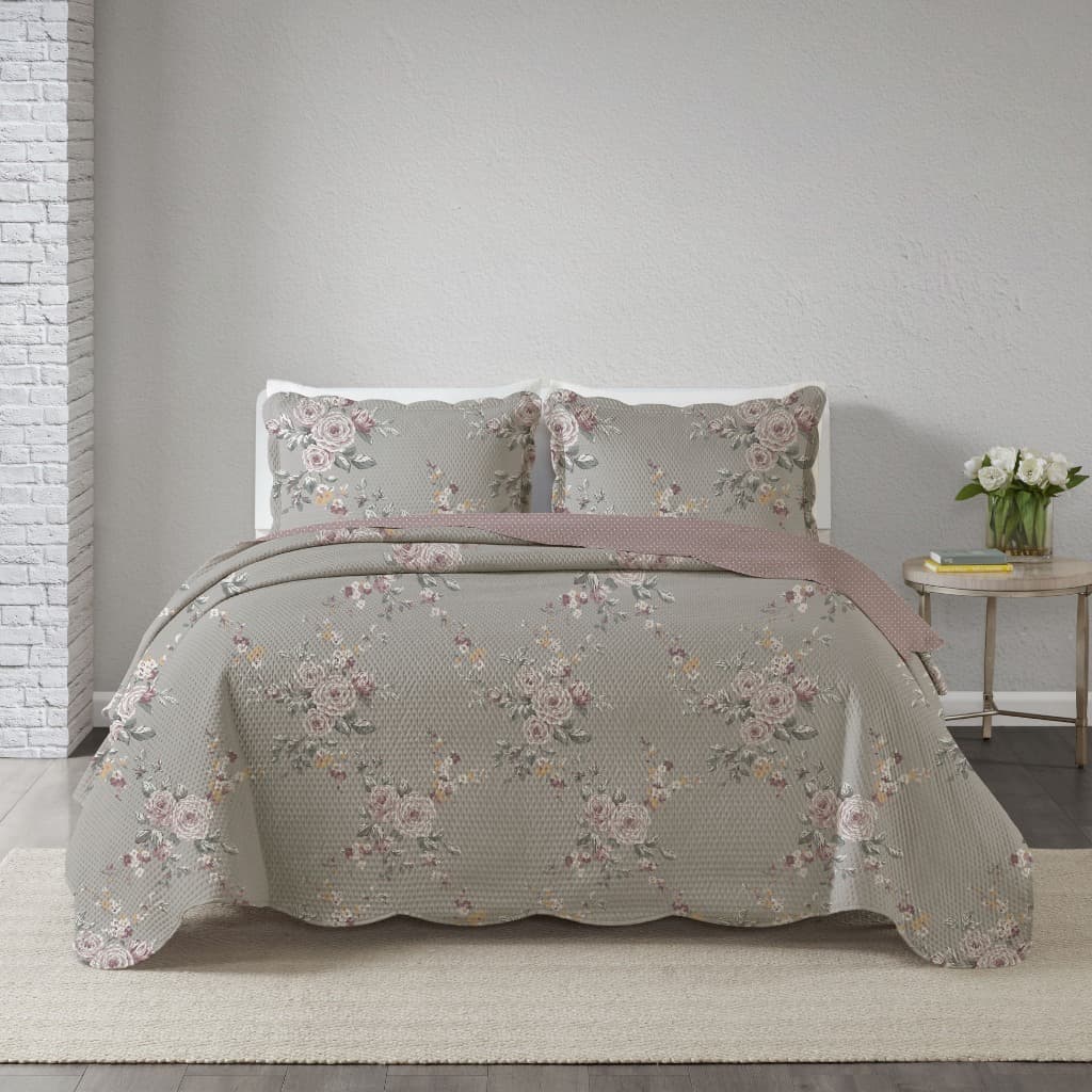 Cobre Leito Colcha King Size 260x280cm Milão 3 Peças Dupla Face Corttex
