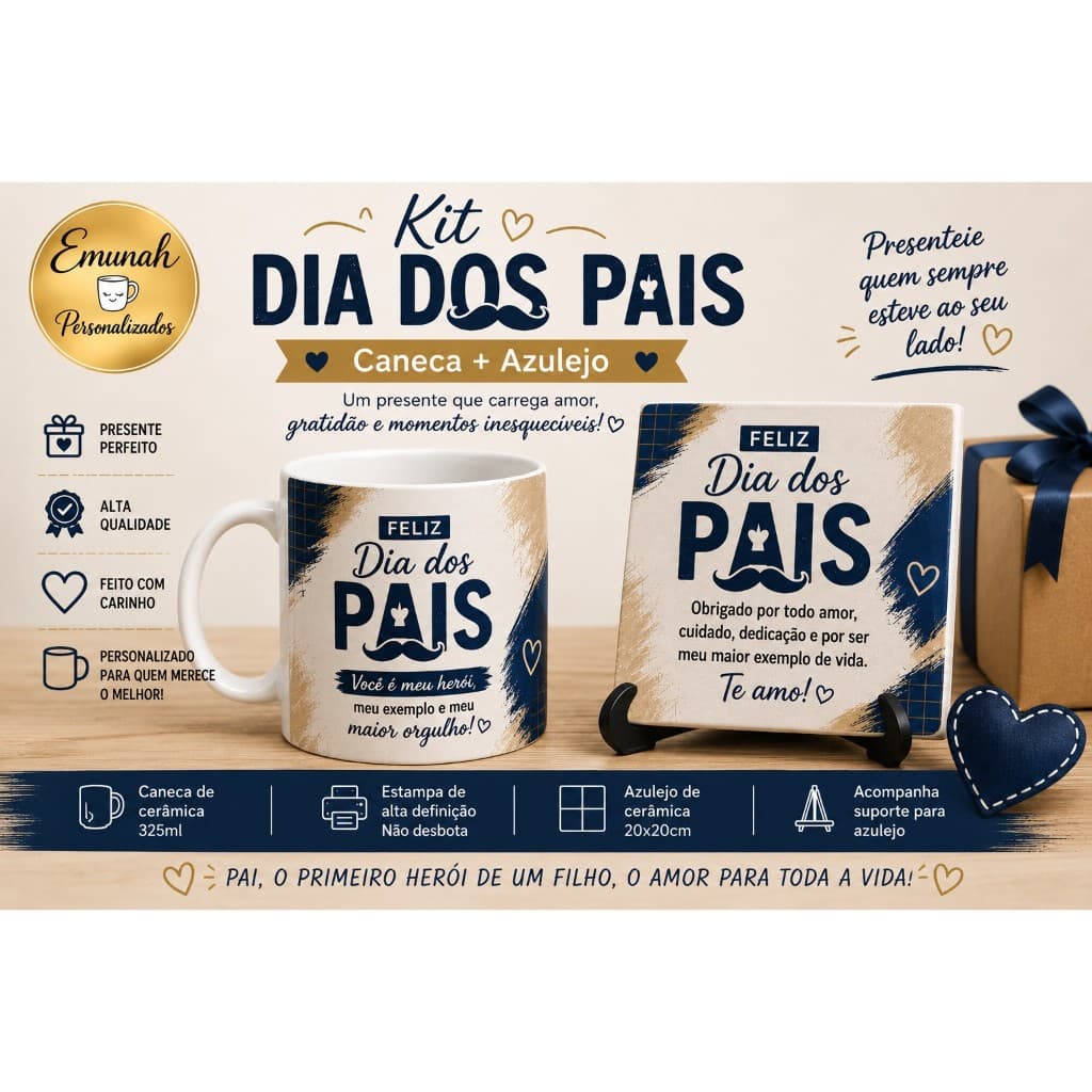 kit caneca + azulejo personalizado