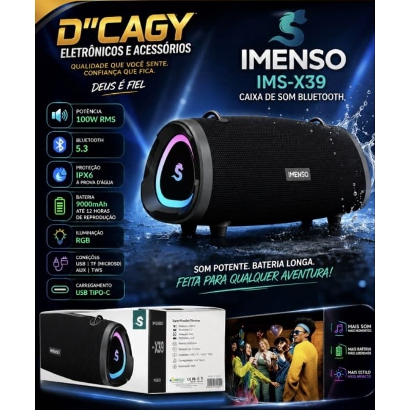 Caixa de Som Bluetooth Imenso IMS-X39