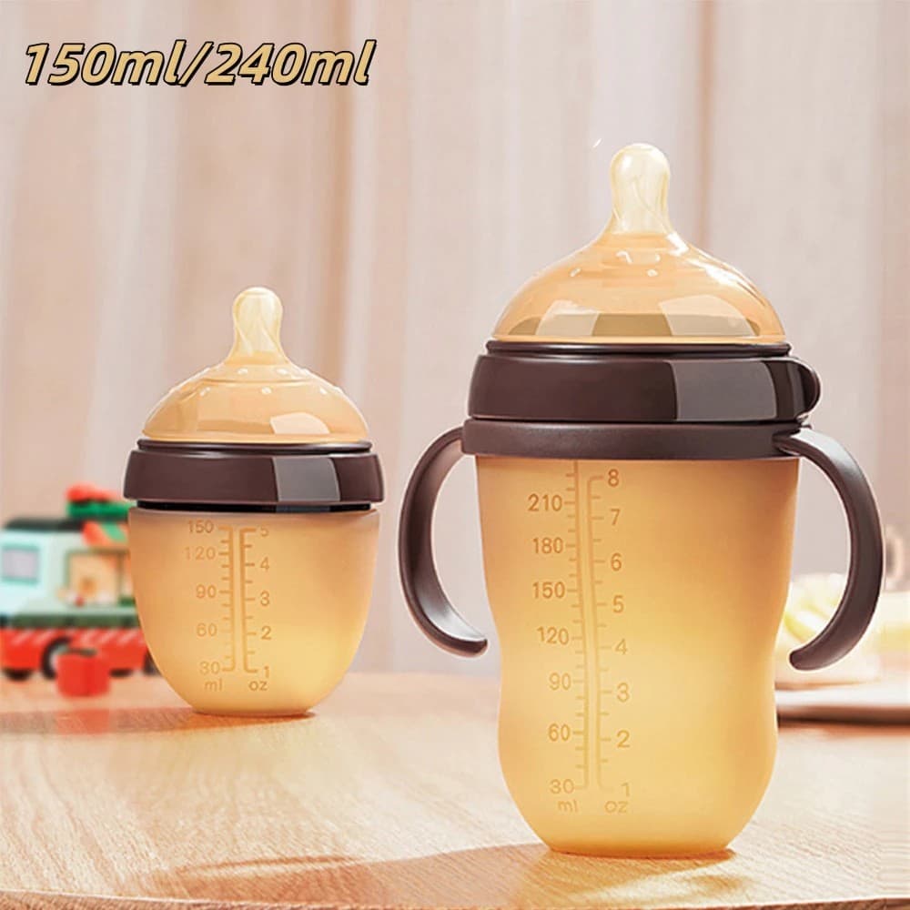 Nano Silver Silicone Baby Cup - Germ-Resistant Water Bottle with Handle, 150ml/240ml Options for Babies and Toddlers