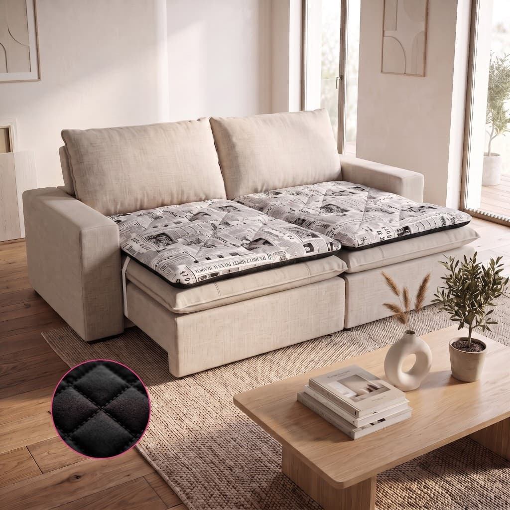 Futon Pillow top Impermeável para sofá 2 Metros Super Macio e Grosso Estampado 100% Algodão