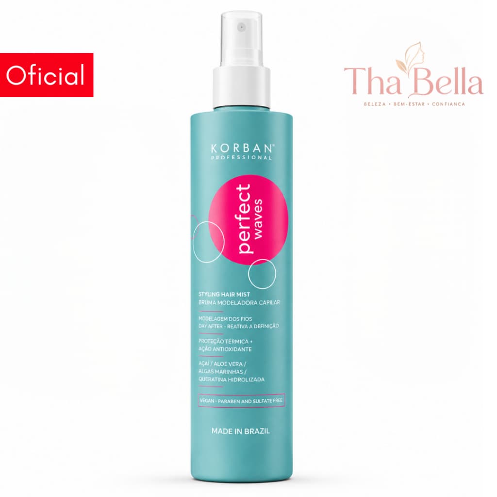 Bruma Modeladora Cachos 250ml Day After Reativa Definição Anti-Frizz Queratina Vegana Korban
