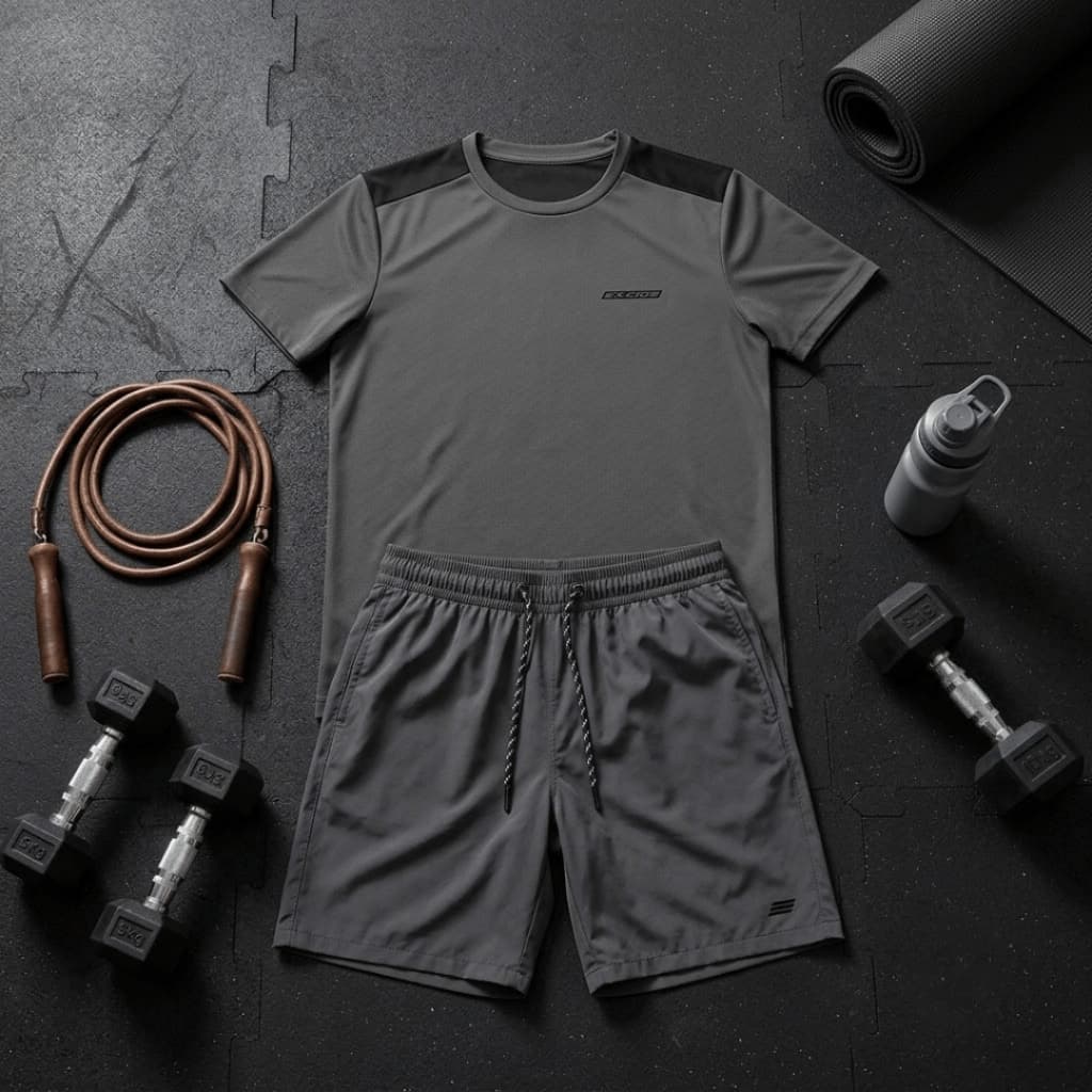 Conjunto Masculino Camisa Dry Fit e Shorts Tactel Academia Corrida Treino Esportivo Confortável Leve