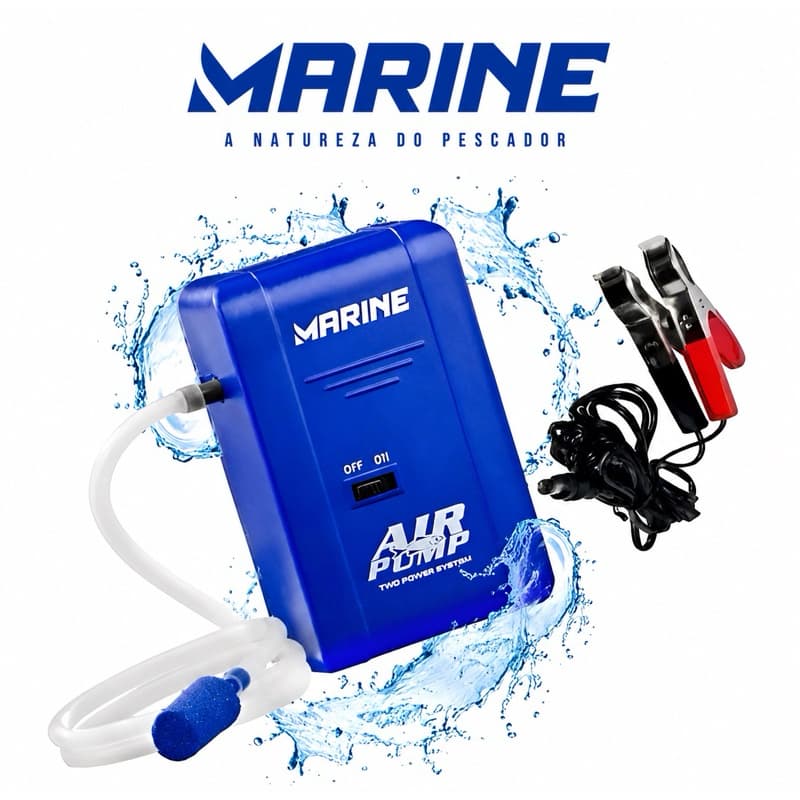 Oxigenador Aerador - Marine Sports - Air Pump e Silent Air Pump 12v - Iscas Vivas