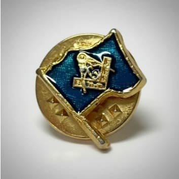 Pin / Boton Maçônico Bandeira Com Esquadro E Compasso