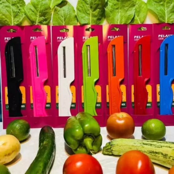 Fatiador e Descascador de Legumes em Aço Inox Manual – Corte Fino para Frutas e Verduras