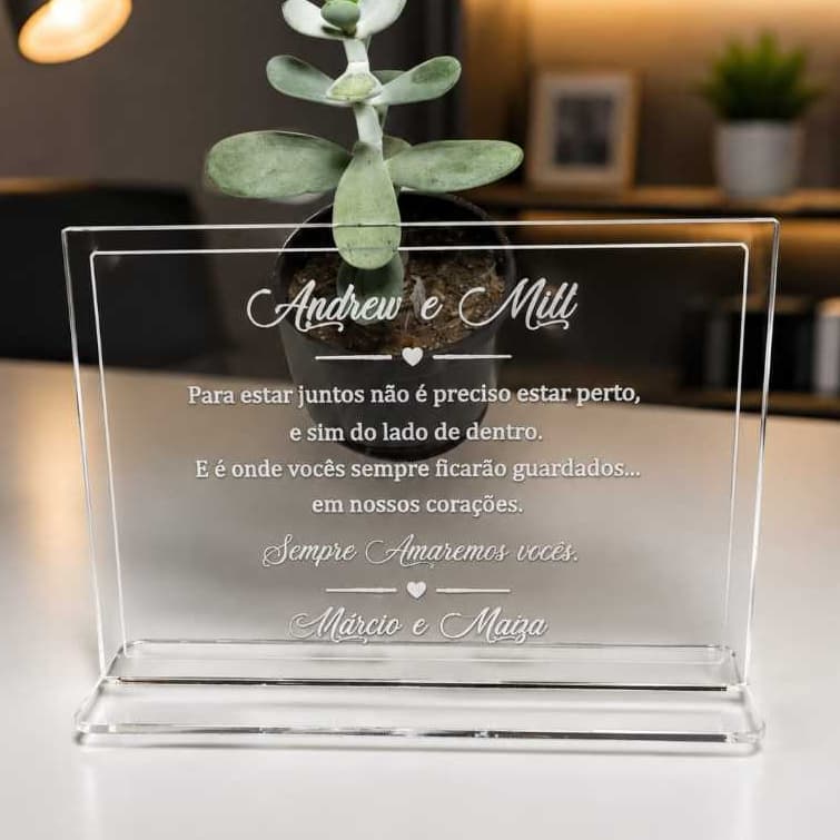 Base de mesa em Acrílico personalizada 10x15cm