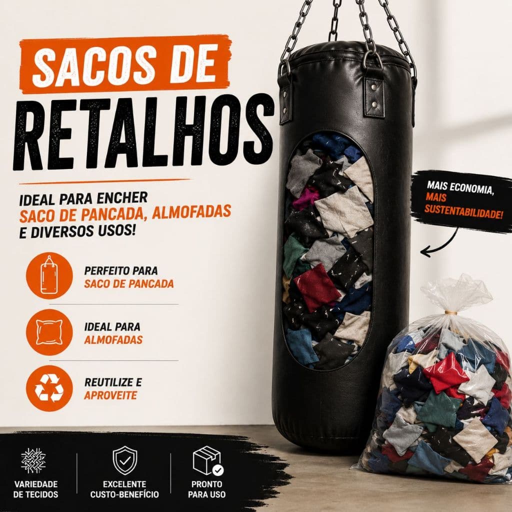 Retalho de Tecido de 5kg até 30kg para Enchimento de Saco de Pancada, Almofadas, Artesanato, Estopa para Mecânico