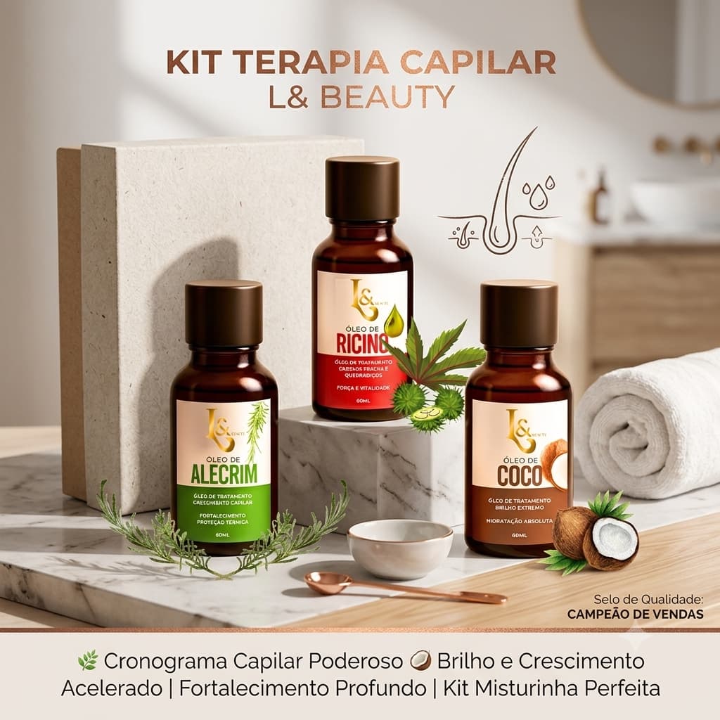 Kit Terapia Capilar Misturinha Óleo de Coco + Rícino + Alecrim 60ml