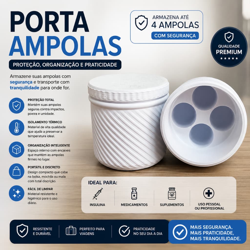 Organizador Porta Ampolas Premium para Viagem e Uso Diário