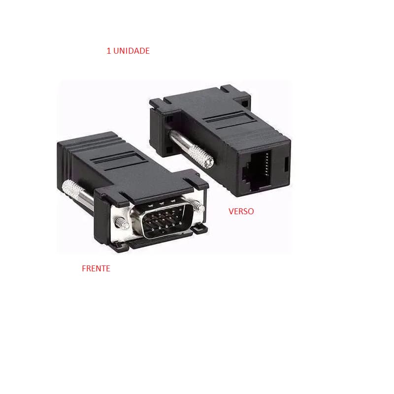 Conector Adaptador Vga Macho X Rj45 P/ Cabo De Rede 1 Unid