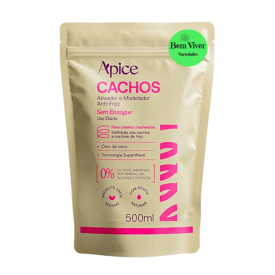 Ativador e Modelador de Cachos Apice Anti-Frizz Nova Fragrancia Refil 500ml