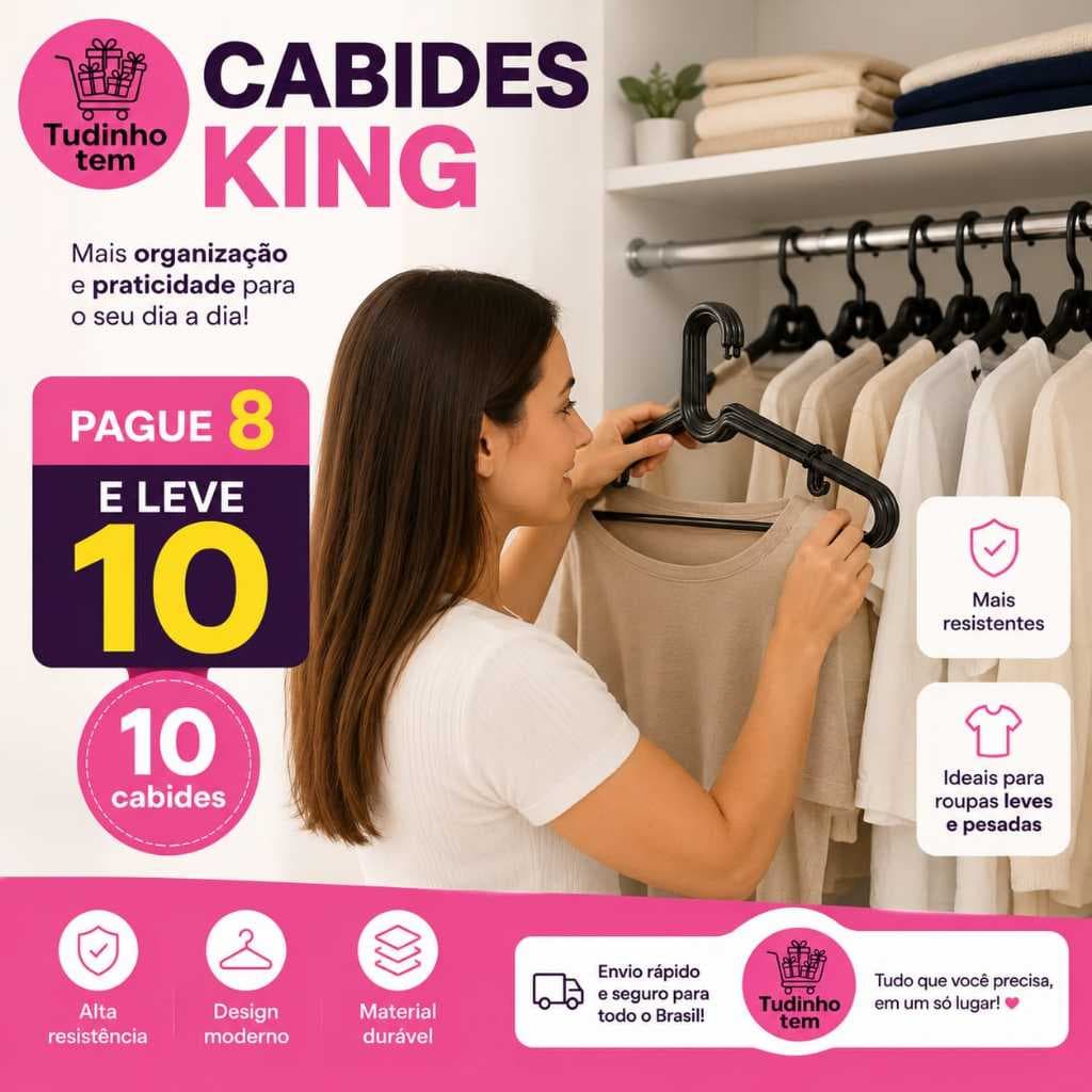 Kit 50 Cabides king, Luxo Preto - Resistente, Reforçado Alta Resistência