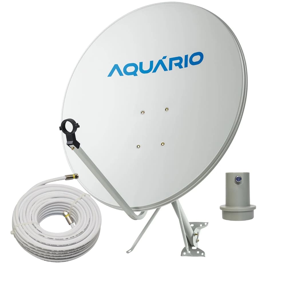 Kit Antena Parabólica Digital 60cm Ku | LNBF Universal, Cabo 15m, Instalação Fácil e Compatibilidade Total