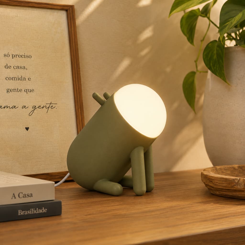 Luminária LED de Mesa USB Abajur Moderno Decorativo Luz Quente para Quarto Sala Escritório Infantil Brinquedo Decoração