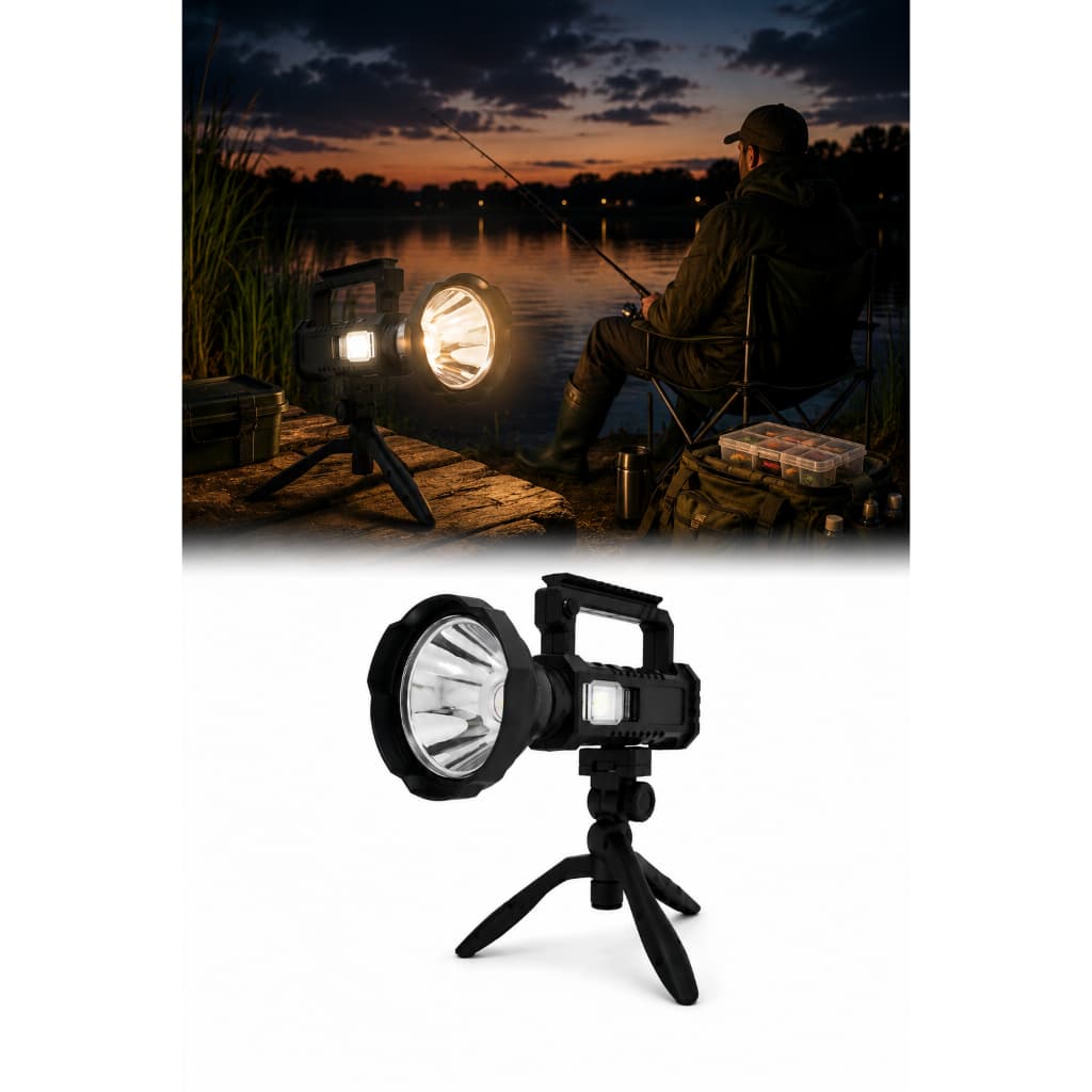 Lanterna com tripé de Camping Pesca residencia Holofote Luz LED emergencia Alto alcance 1500lm 19 W