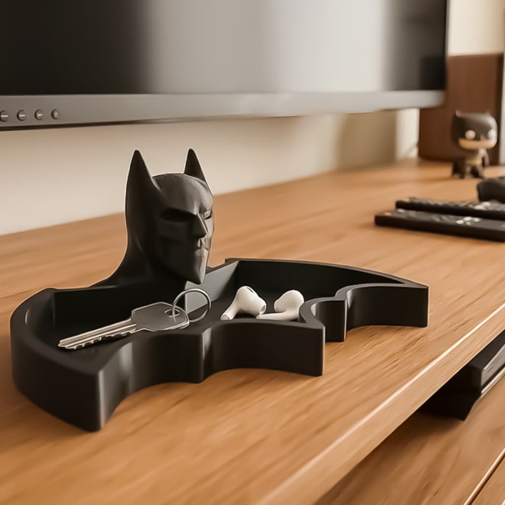 Porta Treco De Mesa Do Batman Premium Preto