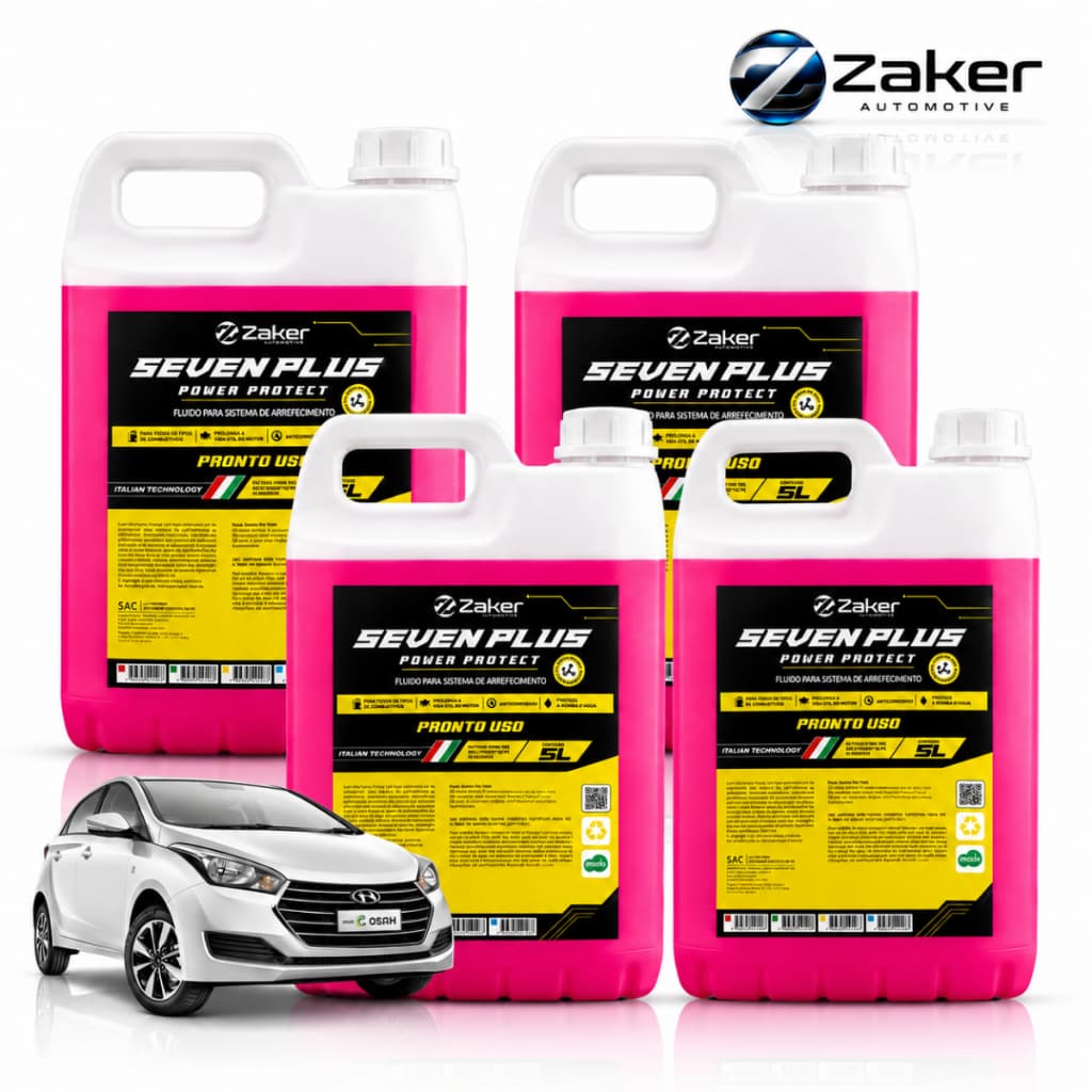 4 Unid Aditivo Radiador Zaker Proteção Pronto Uso 20l Rosa Gol Polo UP Tcross Voyage Fox