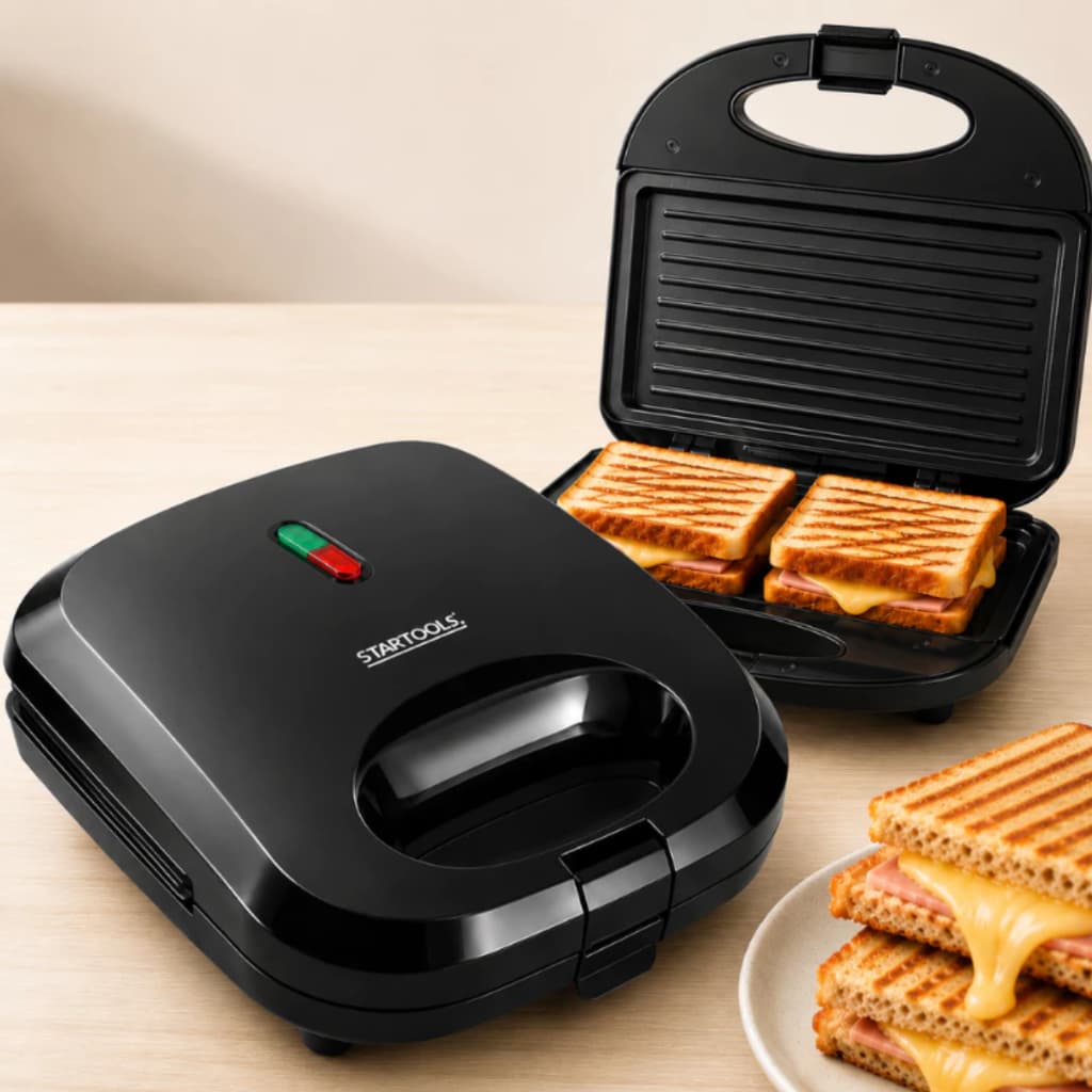 Sanduicheira Grill Elétrica 2 Em 1 Antiaderente Prensa Dupla 750W 127V para preparo de refeições