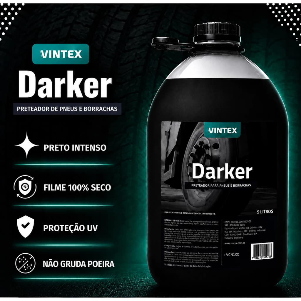 DARKER 5L VONIXX PNEU PRETINHO RENOVA PLÁSTICOS E BORRACHA
