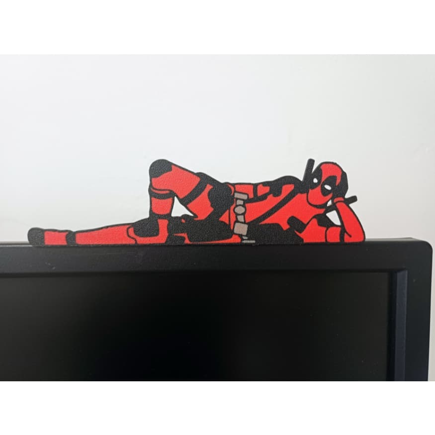 Enfeite Personagem Deadpool para Monitor Decoração Setup Gamer PC Notebook Criativo