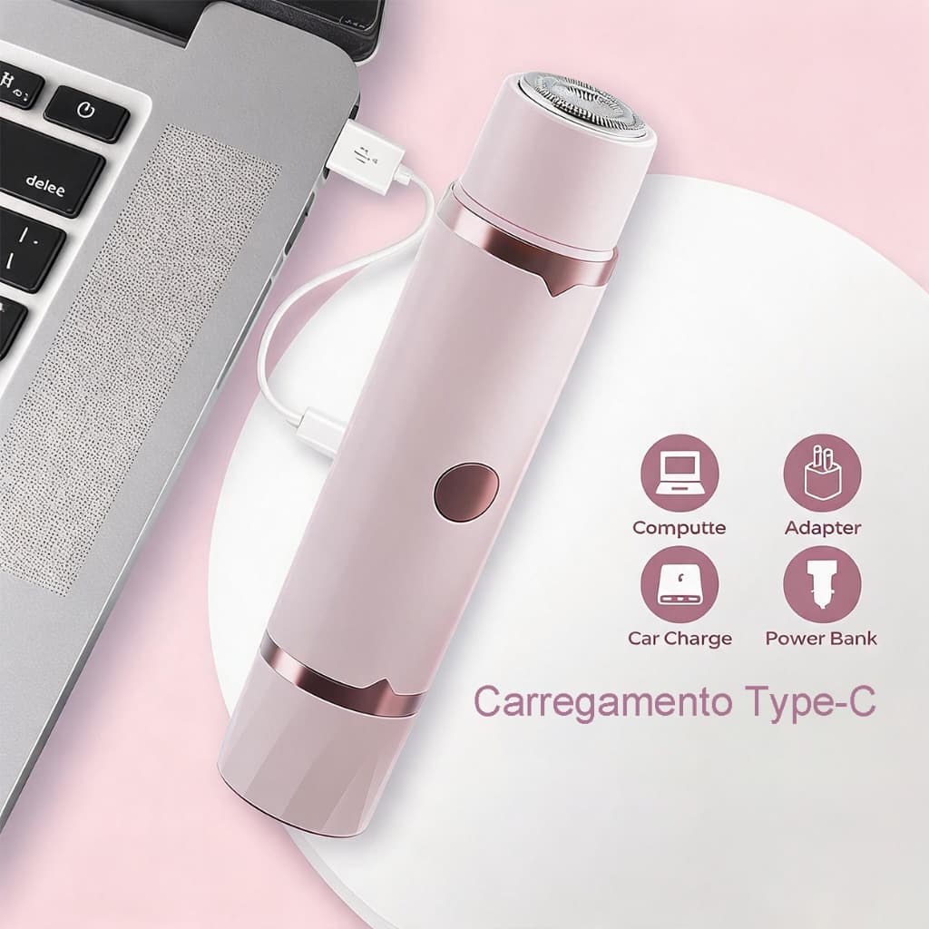 Depilador Eletrico Feminino Recarregável Removedor De Pelos Navalha Dupla- Envio rápido