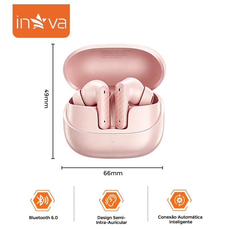 INOVA Fone de Ouvido Sem Fio Bluetooth 5,4 Original Para Sua Academia Corrida IPX5 prova agua