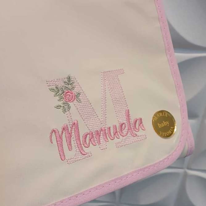 Trocador de Fraldas Portátil para Bebe 65cm x 38cm Impermeável Personalizado com o nome do seu bebe