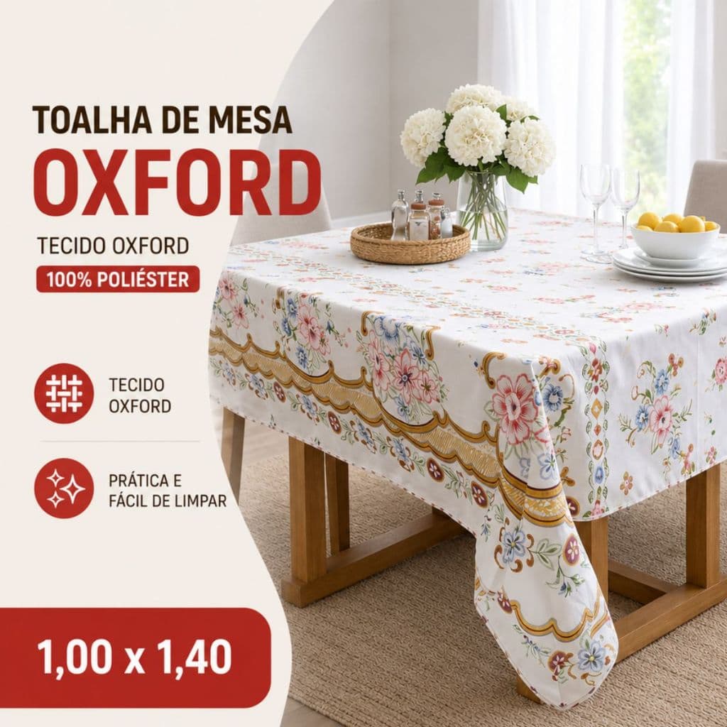 Linda Toalha de Mesa 4 Lugares 1,00 x 1,40 Tecido Oxford de Alta Qualidade e Frete gratis.
