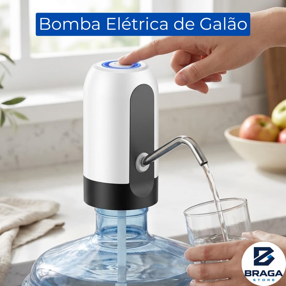 Bomba Elétrica Portátil Para Galão de Água Recarregável Carregamento USB Garrafão Universal