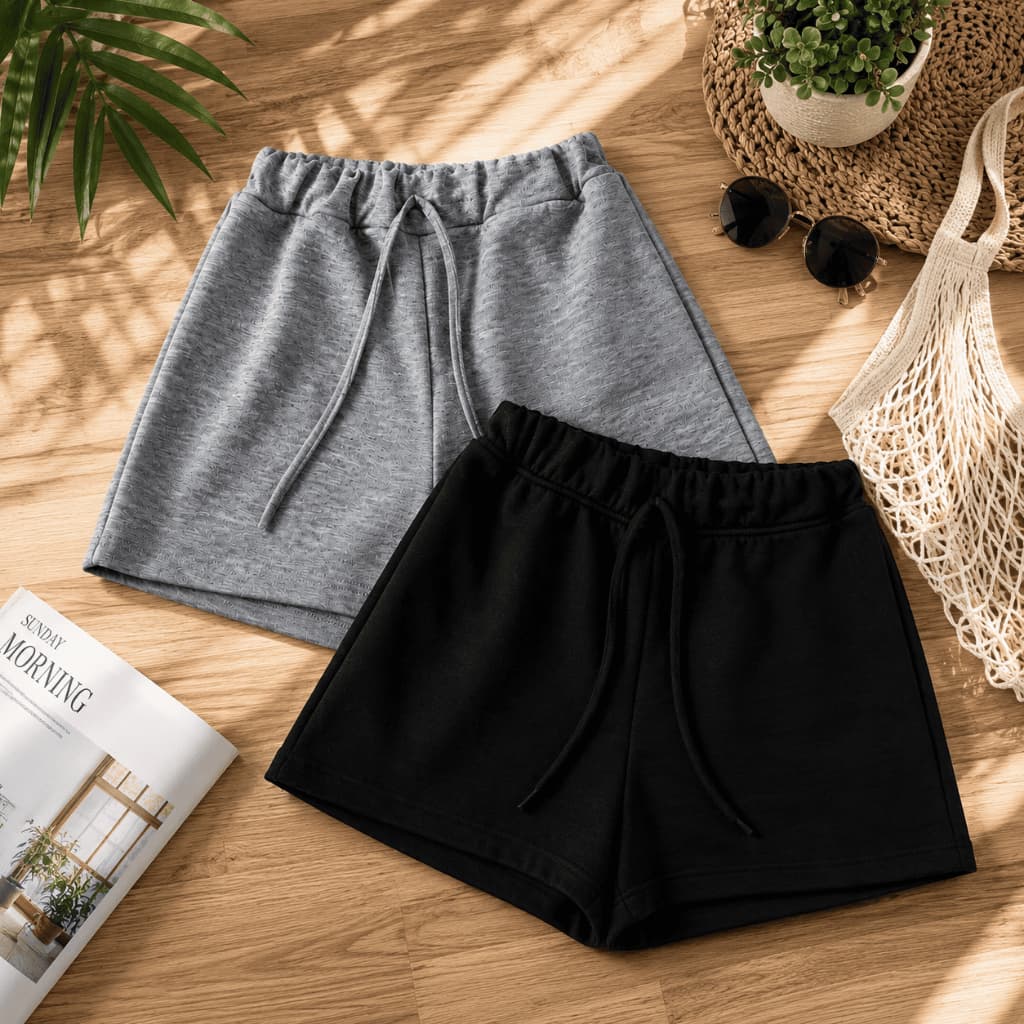 Short Feminino Moletom Bermuda Feminina Short básico de Algodão Super Confortável soltinho treino