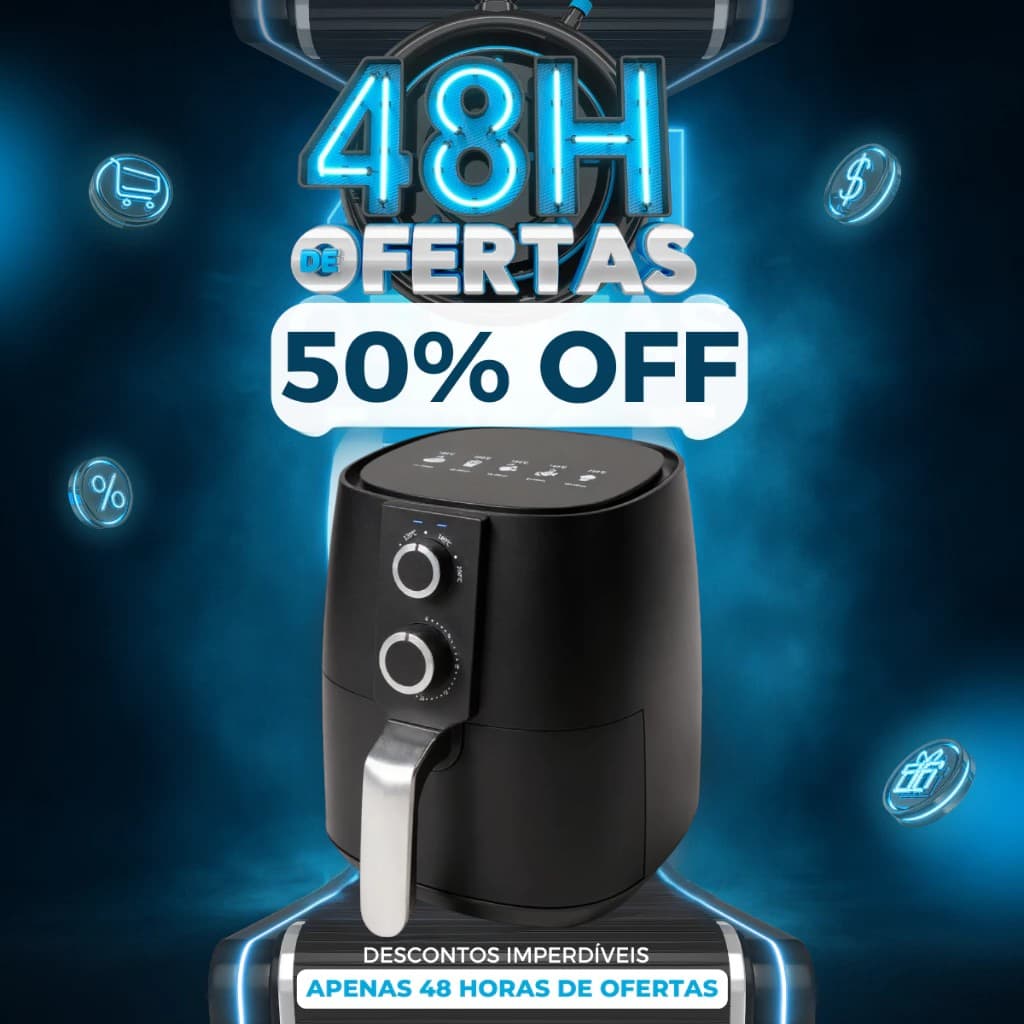 Fritadeira Elétrica Sem Óleo Air Fryer Antiaderente 3,8L Elétrica 1550w