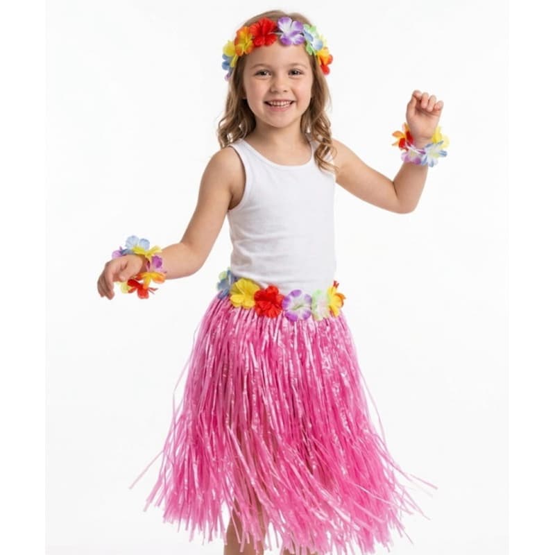Saia Havaiana Hula Hula Colorida Fantasia Luau Carnaval Festa Tropical