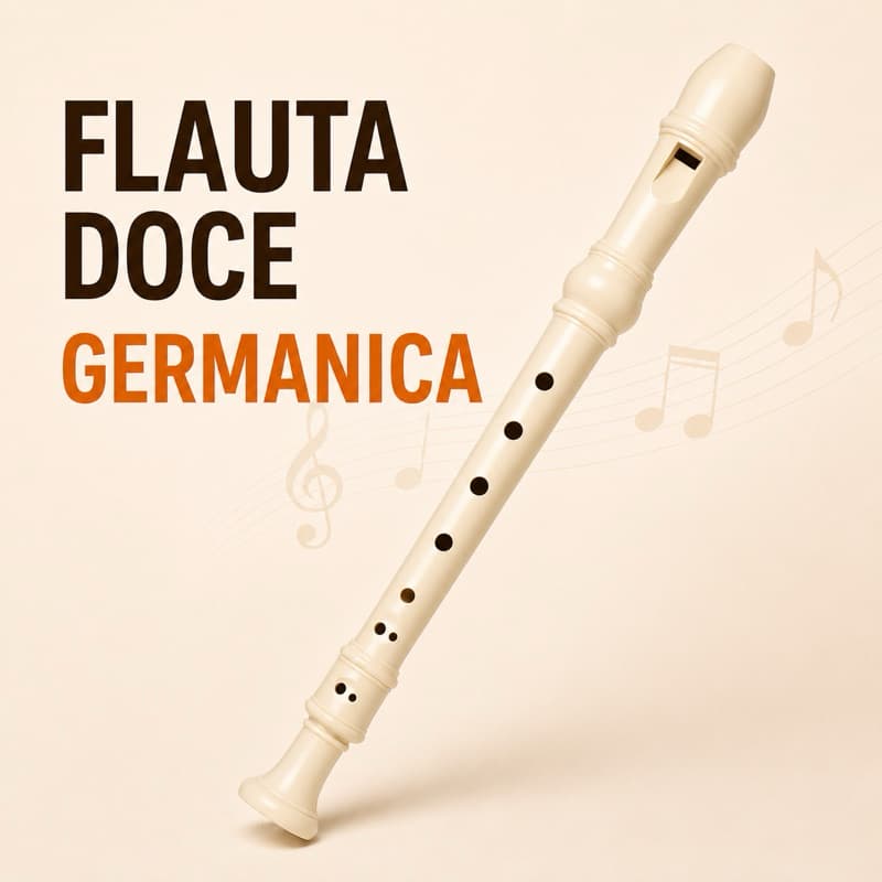 Flauta Doce Germânica/Barroca Soprano Com Bag E Vareta De Limpeza